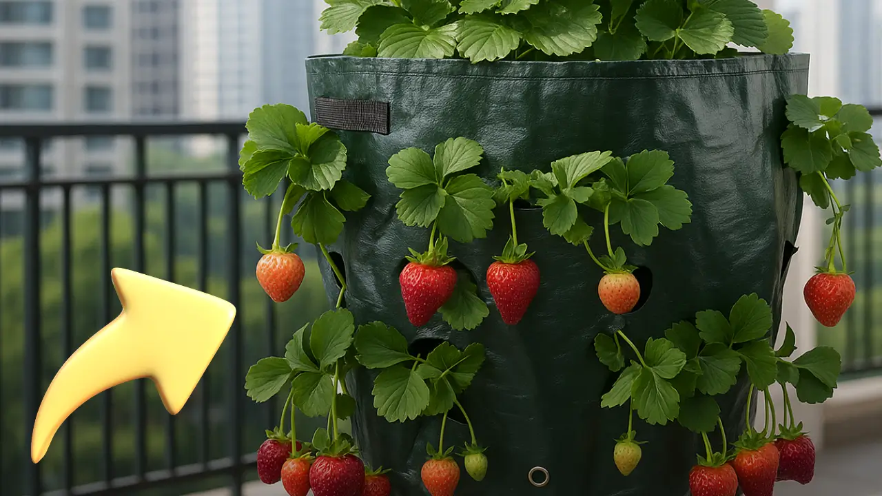 Como plantar morango em sacos e colher em espaços pequenos